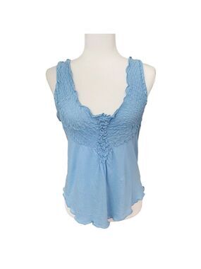 Vintage Y2K Armani Exchange A|X Smocked Tank Blue Juniors L Womens XS Small